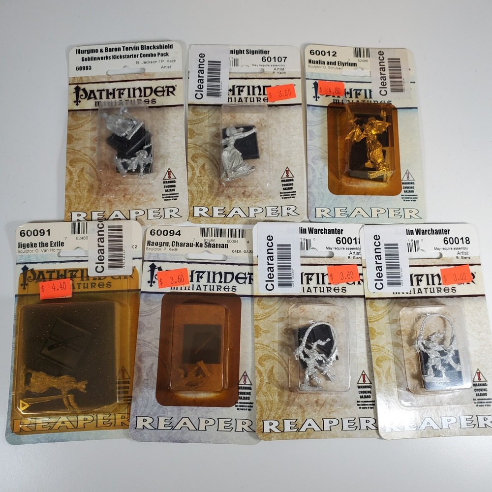 7 Reaper Miniatures Pathfinder Metal Fantasy Figures Lot D&D RPG Monsters Caster